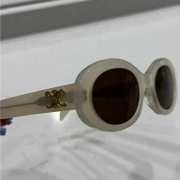 Celine Beige Oval Sunglasses - Picture 6 of 7